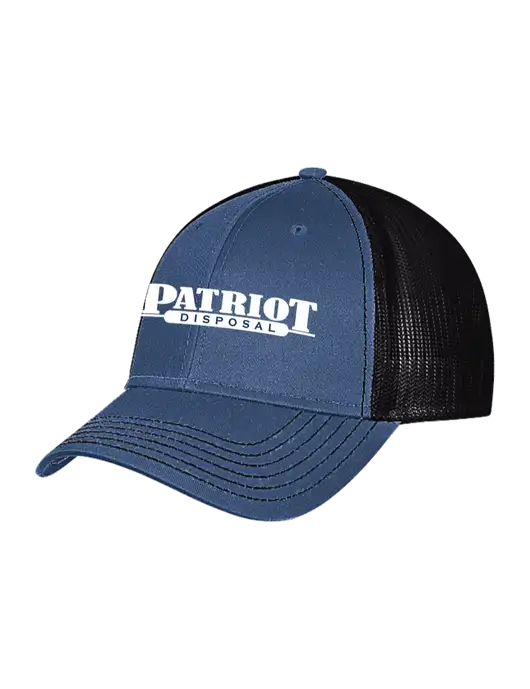 Dark Royal/Black Mesh Trucker Cap Snap Back w/Patriot Disposal Logo