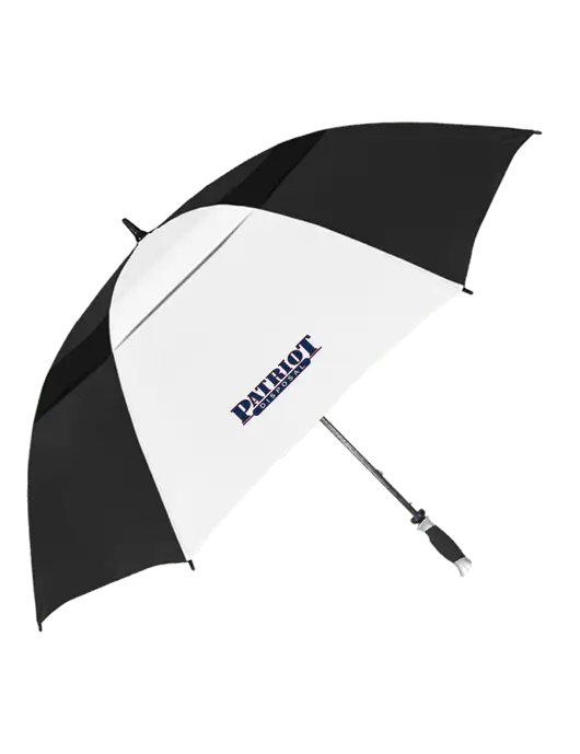 Black/White Vented Typhoon Tamer Golf Umbrella w/Patriot Disposal Logo
