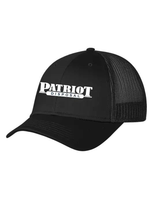 Black Mesh Trucker Cap Snap Back w/Patriot Disposal Logo
