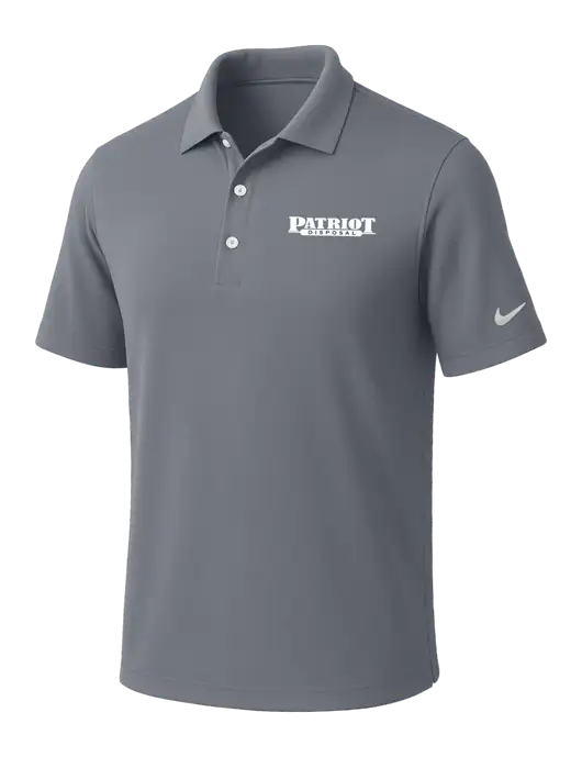 NIKE Medium Grey Dri-Fit Micro Pique Polo w/Patriot Disposal Logo