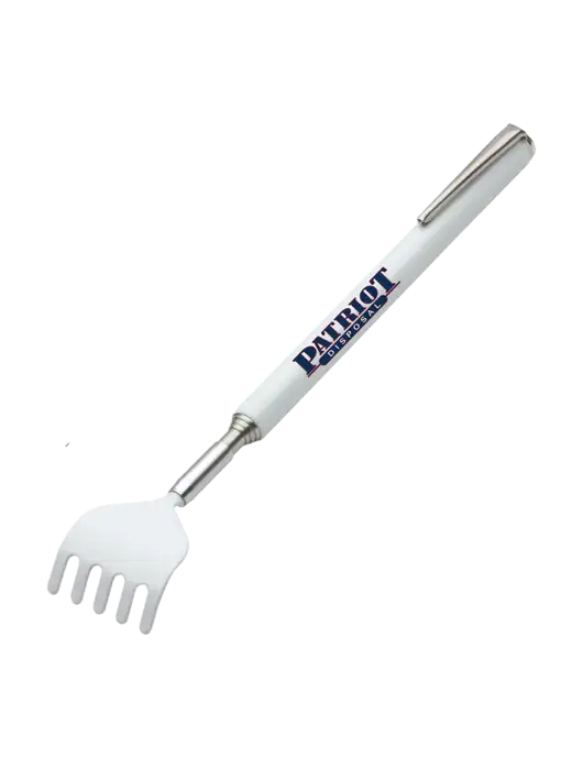 Telescopic White Back Scratcher w/Patriot Disposal Logo