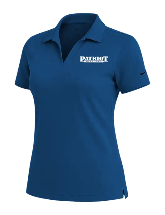 NIKE Dark Royal Womens Dri-Fit Micro Pique Polo w/Patriot Disposal Logo