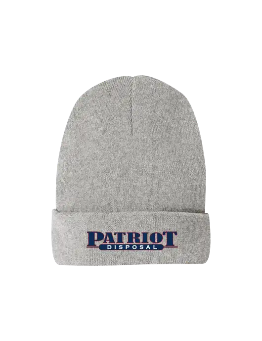 Recycled Light Heather Grey Beanie w/Patriot Disposal Logo