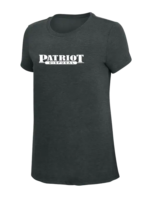 Womens Simply Soft Black Frost 4.5oz Poly/Combed Ring Spun Cotton T-Shirt w/Patriot Disposal Logo