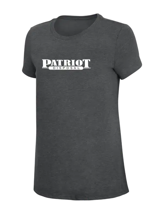 Womens Simply Soft Charcoal 4.5oz Poly/Combed Ring Spun Cotton T-Shirt w/Patriot Disposal Logo