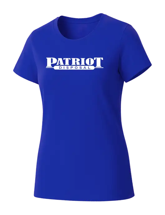 Womens Seriously Soft Royal T-Shirt w/Patriot Disposal Logo