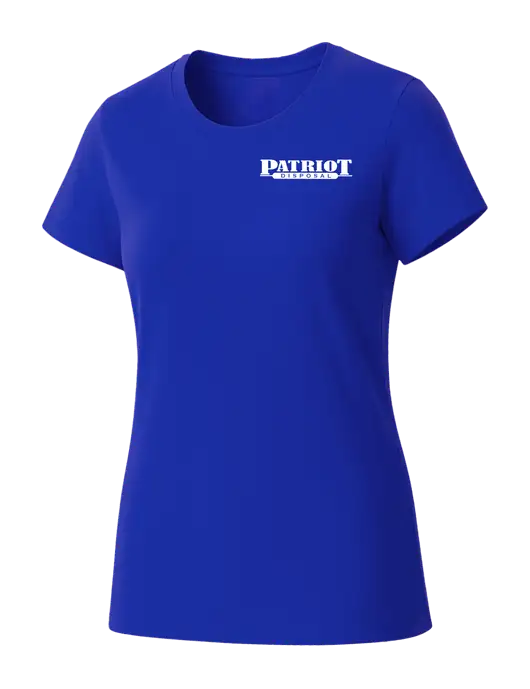 Womens Seriously Soft Royal T-Shirt w/Patriot Disposal Logo