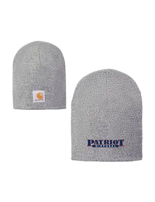 Carhartt Light Grey Heather Acrylic Knit Hat w/Patriot Disposal Logo
