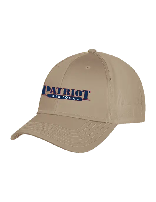 Khaki Mesh Trucker Cap Snap Back w/Patriot Disposal Logo