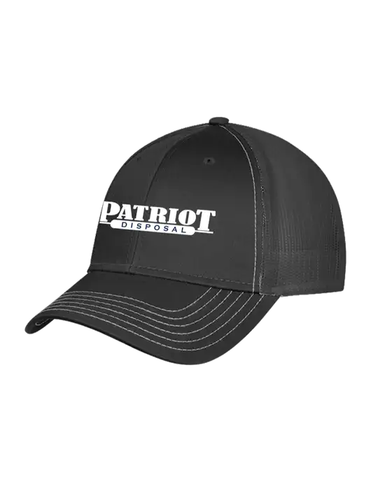 Charcoal Grey Mesh Trucker Cap Snap Back w/Patriot Disposal Logo