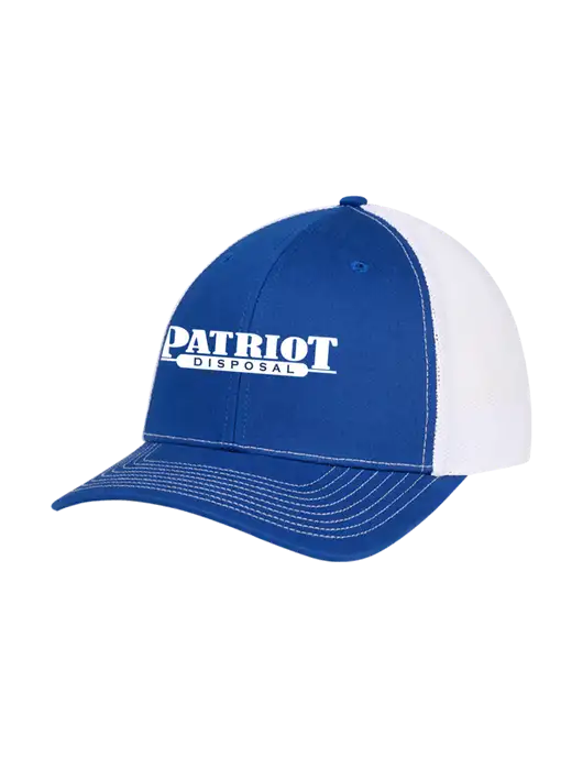 Richardson Adjustable Snapback Original 112 Trucker Cap Royal w/White Mesh w/Patriot Disposal Logo