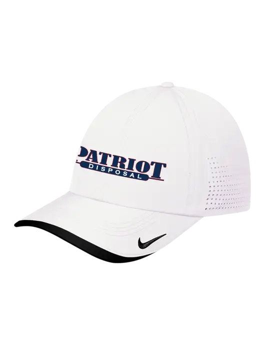 Nike White/Black Dri-FIT Perforated Performance Cap w/Patriot Disposal Logo