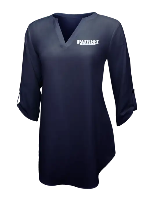 Navy Womens 3/4 Sleeve Tunic Blouse w/Patriot Disposal Logo