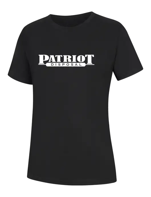Womens Black Core Blend Tee w/Patriot Disposal Logo