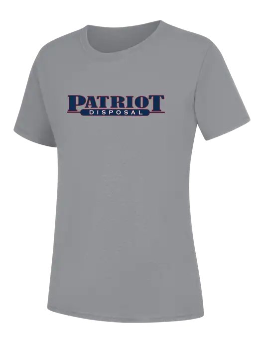 Womens Light Grey Heather Core Blend Tee w/Patriot Disposal Logo