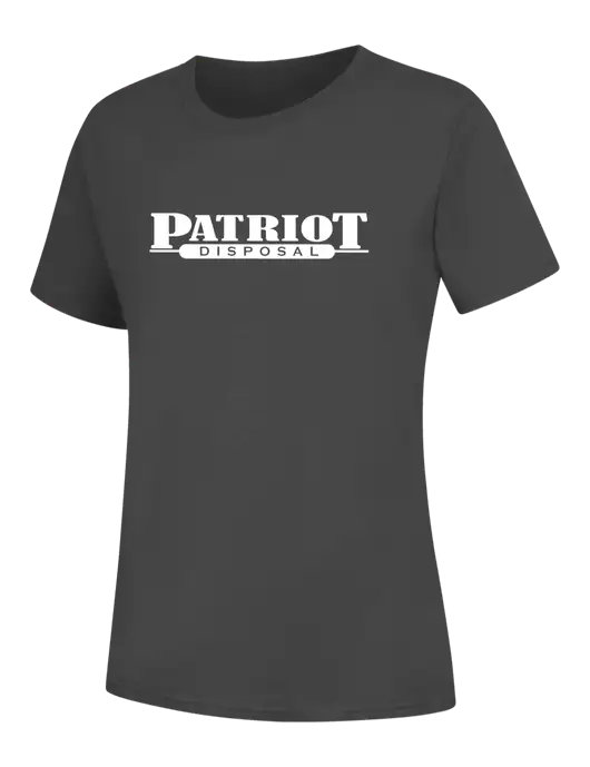 Womens Charcoal Core Blend Tee w/Patriot Disposal Logo