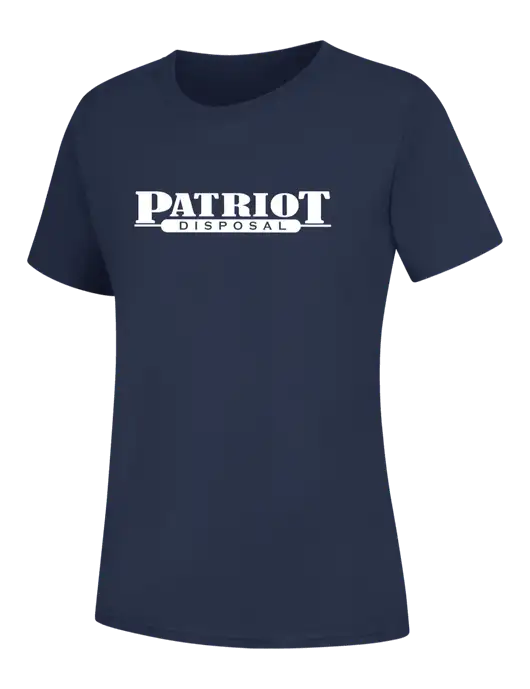 Womens Navy Core Blend Tee w/Patriot Disposal Logo