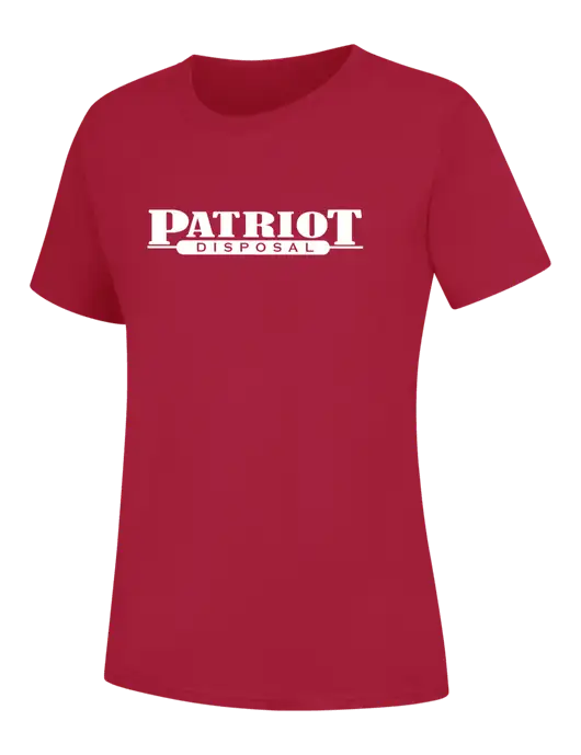 Womens Red Core Blend Tee w/Patriot Disposal Logo