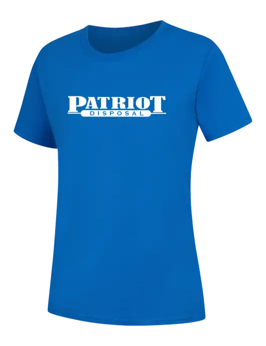 Womens Royal Blue Core Blend Tee w/Patriot Disposal Logo
