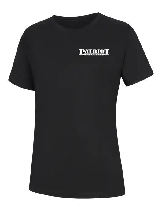 Womens Black Core Blend Tee w/Patriot Disposal Logo