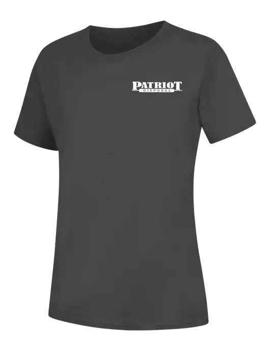 Womens Charcoal Core Blend Tee w/Patriot Disposal Logo