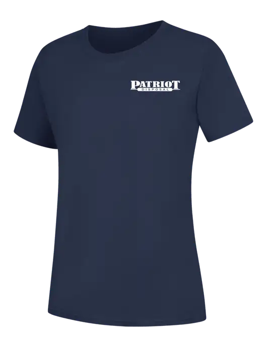 Womens Navy Core Blend Tee w/Patriot Disposal Logo