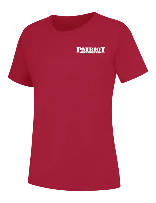Womens Red Core Blend Tee w/Patriot Disposal Logo