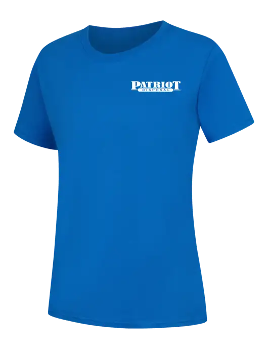 Womens Royal Blue Core Blend Tee w/Patriot Disposal Logo