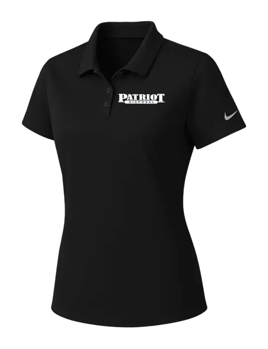 Nike Womens Black Dry Essential Solid Polo w/Patriot Disposal Logo