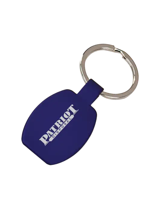 Royal Laserable Rounded Rectangle Keychain w/Patriot Disposal Logo