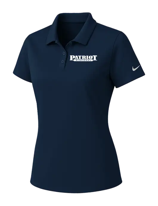 Nike Womens Navy Dry Essential Solid Polo w/Patriot Disposal Logo