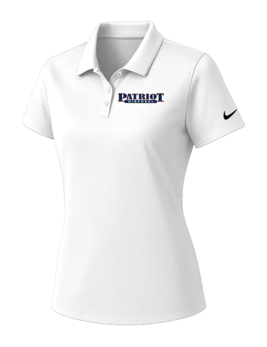 Nike Womens White Dry Essential Solid Polo w/Patriot Disposal Logo