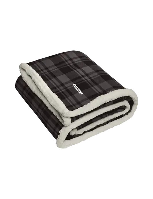 Charcoal/Medium Grey Flannel  Sherpa Blanket w/Patriot Disposal Logo