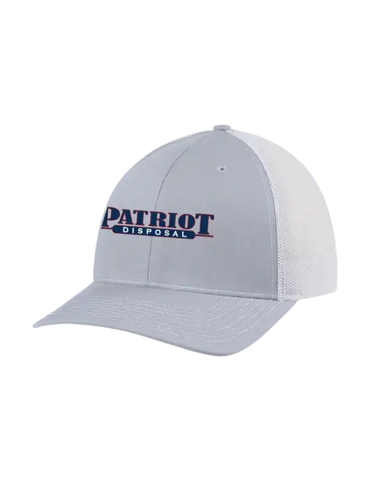Richardson Adjustable Snapback Original 112 Trucker Cap Light Heather Grey w/White Mesh w/Patriot Disposal Logo