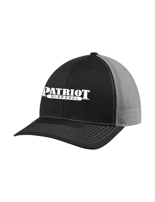 Richardson Adjustable Snapback Original 112 Trucker Cap Black w/Charcoal Mesh w/Patriot Disposal Logo