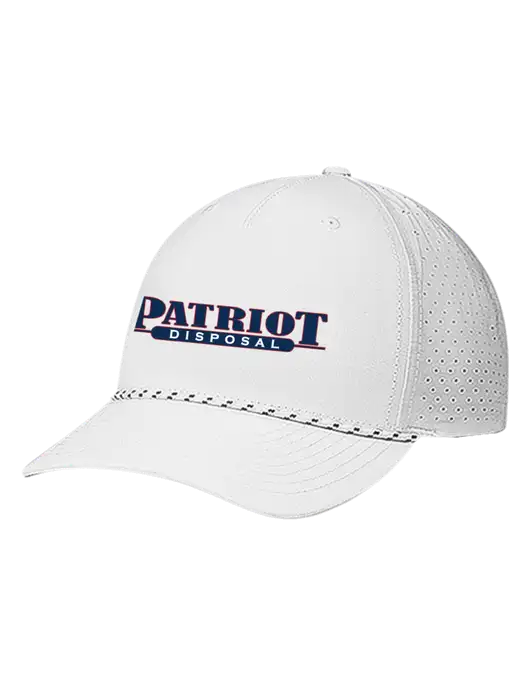 Richardson Laser Perf Performance White/White-Black Rope Cap w/Patriot Disposal Logo