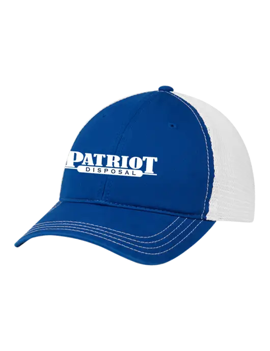 Richardson 111 Garment Washed Trucker Cap Royal w/White Mesh w/Patriot Disposal Logo