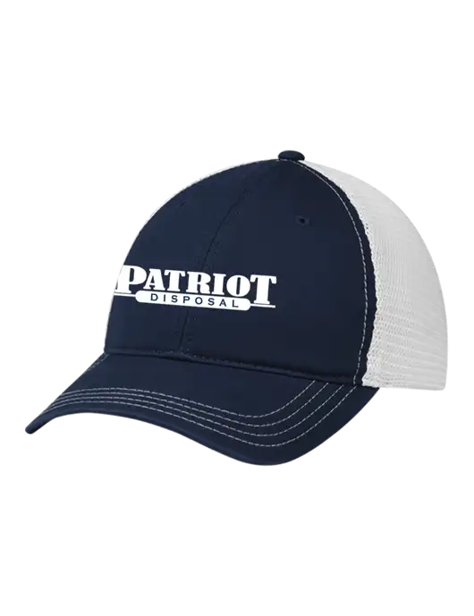 Richardson 111 Garment Washed Trucker Cap Navy w/White Mesh w/Patriot Disposal Logo