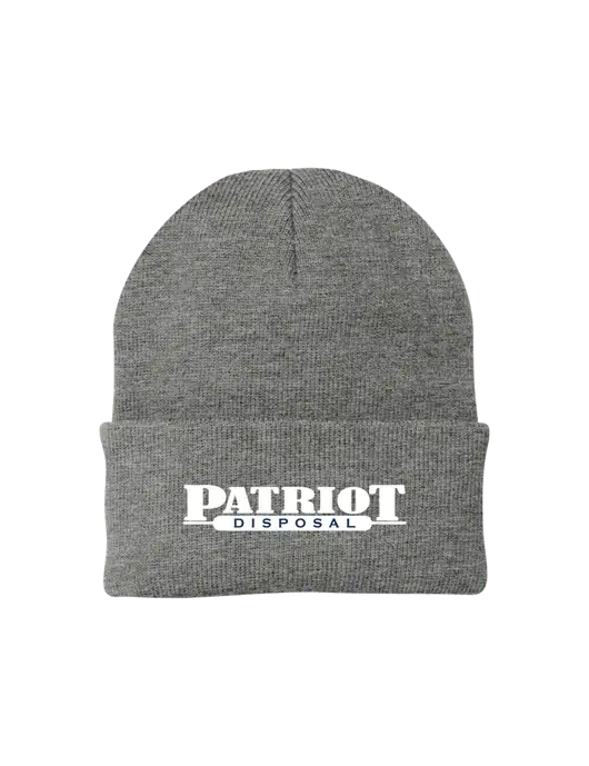 Medium Grey Heather Knit Cap w/Patriot Disposal Logo