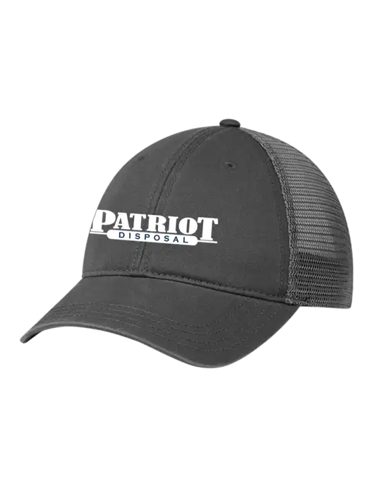 Richardson 111 Garment Washed Trucker Cap Charcoal w/Charcoal Mesh w/Patriot Disposal Logo