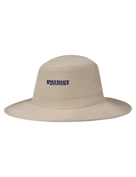 Tan Booney Sun Hat w/Patriot Disposal Logo