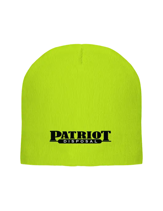 Safety Yellow Element Knit Beanie w/Patriot Disposal Logo