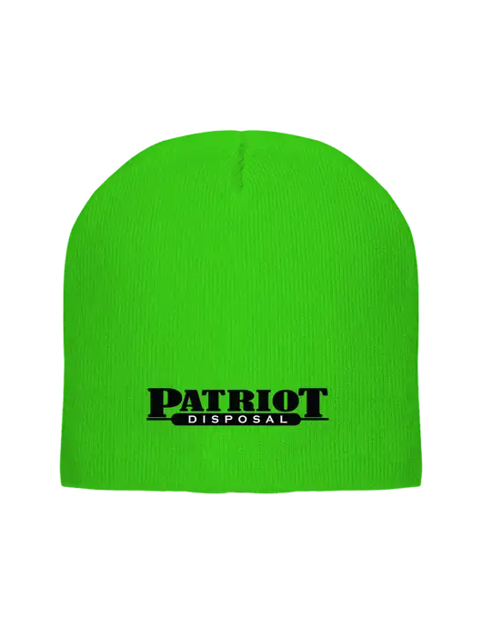 Safety Green Element Knit Beanie w/Patriot Disposal Logo