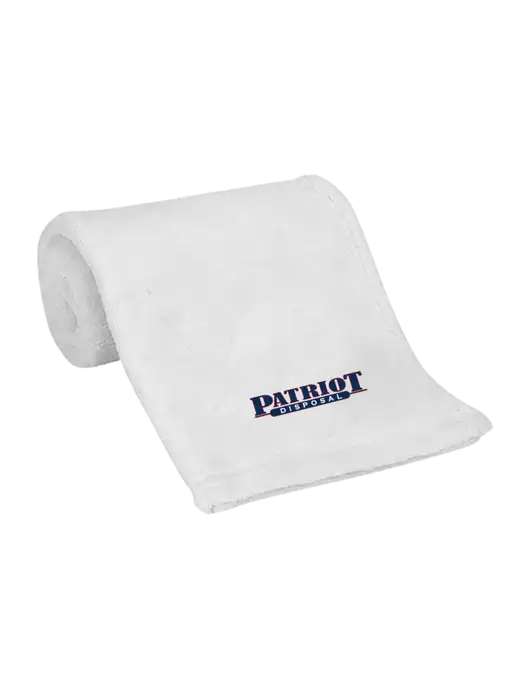 White Alpine Fleece Mink Touch Luxury Baby Blanket  w/Patriot Disposal Logo