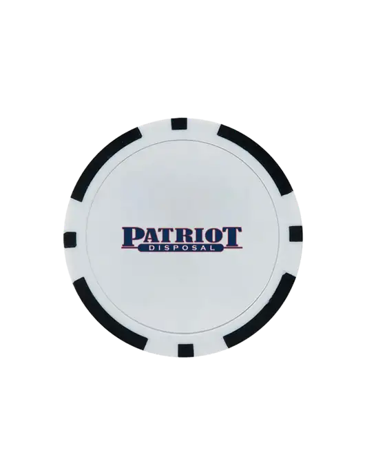 Black Poker Chip Ball Marker w/Patriot Disposal Logo