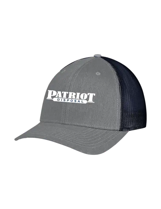 Richardson Adjustable Snapback Original 112 Trucker Cap Heather Grey w/Navy Mesh w/Patriot Disposal Logo