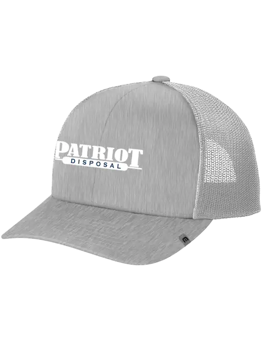 TravisMathew Light Medium Grey Heather Cruz Trucker Cap w/Patriot Disposal Logo