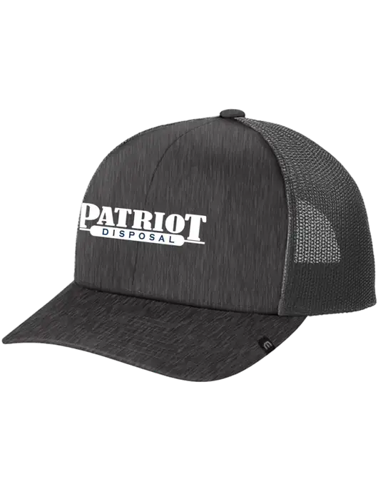 TravisMathew Very Dark Grey Heather Cruz Trucker Cap w/Patriot Disposal Logo