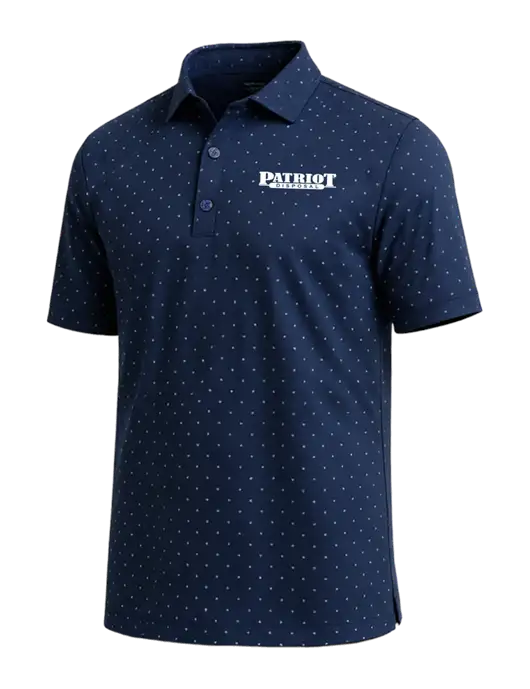 Callaway Micro Chev Dark Navy Print Polo w/Patriot Disposal Logo