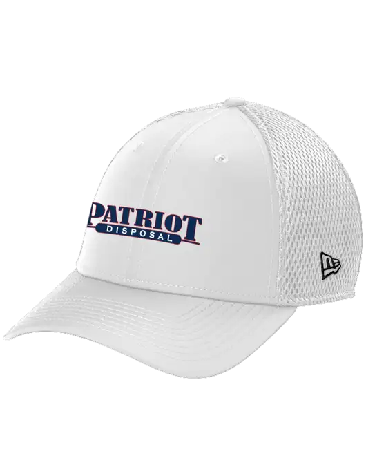 New Era 39THIRTY Performance Stretch White Mesh Cap w/Patriot Disposal Logo